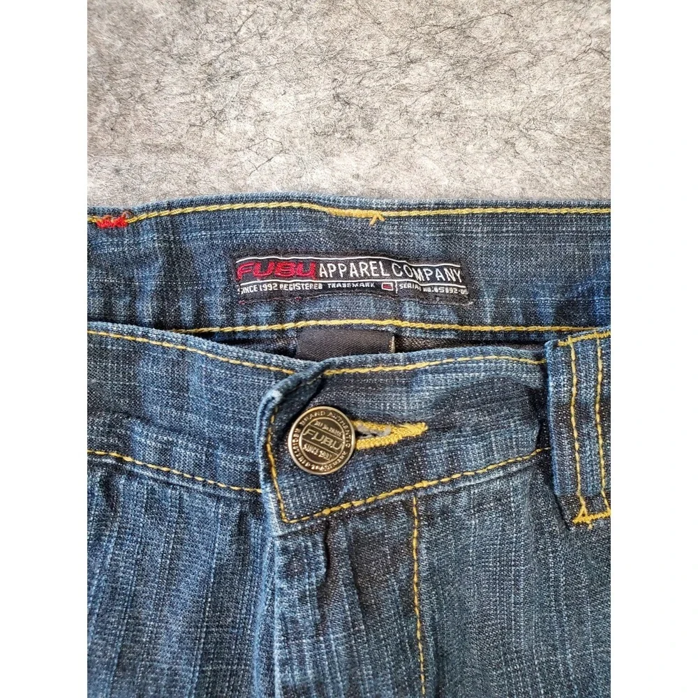 Vintage FUBU Jeans Mens Size 32x34 Blue Denim Skater Y2K Baggy Streetwear